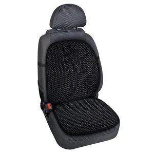 Seat cover with wooden balls, black
