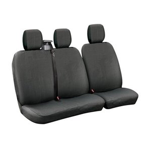 Seat cover set for van, black-gray