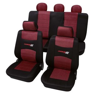 Seat cover set Carbon, red SAB1 Vario