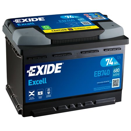 Batteri Excell 74Ah 680A 278x175x190 - +