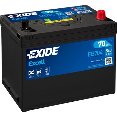 Batteri Excell 70Ah 540A 266x172x223 - +
