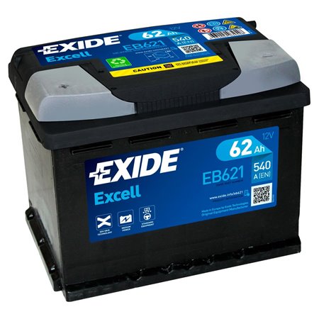 Batteri Excell 62Ah 540A 242x175x190 + -