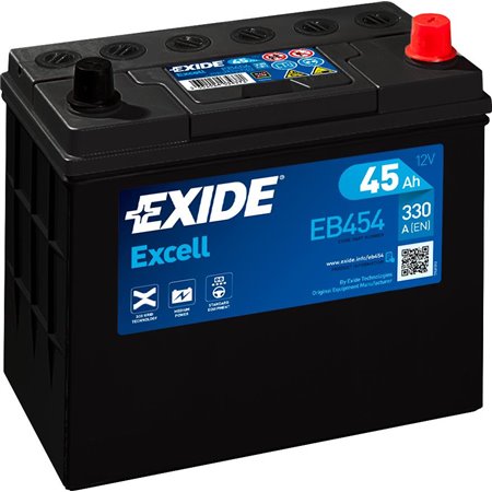 Batteri Excell 45Ah 330A 234x127x220 - + J