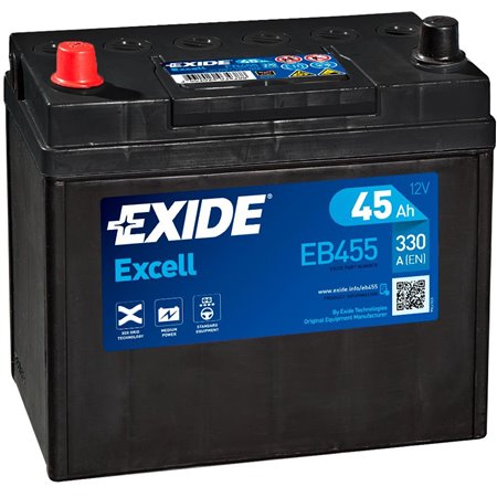Batteri Excell 45Ah 330A 234x127x220 + -J