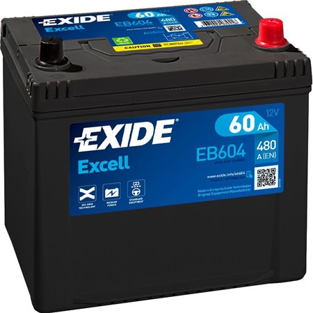 Batteri Excell 60Ah 390A 230x172x220 - +