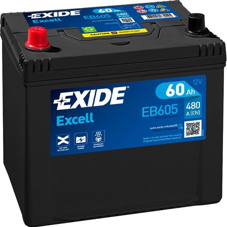 Batteri Excell 60Ah 390A 230x172x220 + -