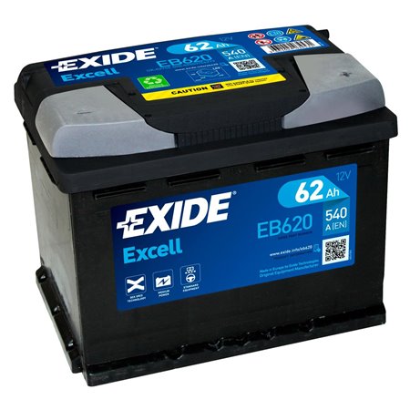 Batteri Excell 62Ah 540A 242x175x190 - +