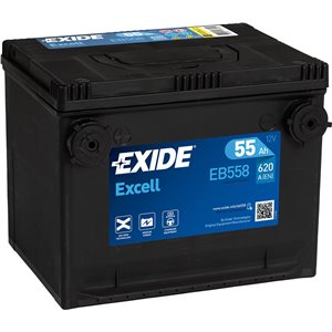 Battery Exide Excell 55Ah 620A 230x180x186 + - USA