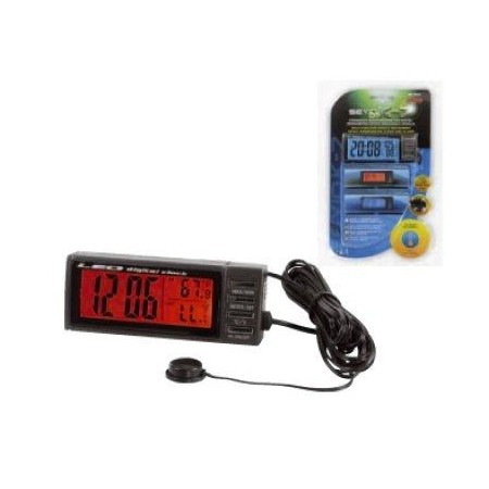 Digital klocka med kalender och termometer