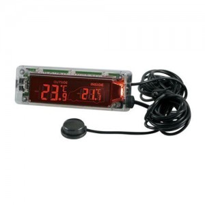 Indoor/outdoor thermometer with LED 12/24V