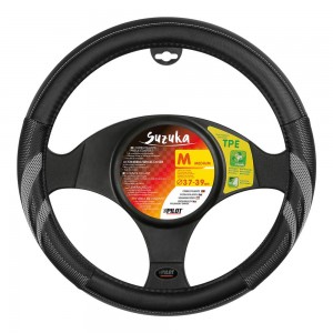 Steering wheel cover Suzuka, imitation leather, Ø37/39 cm