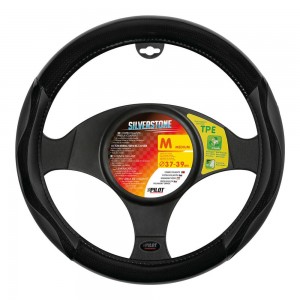 Steering wheel cover Silverstone Ø37 ​​/ 39 cm, black