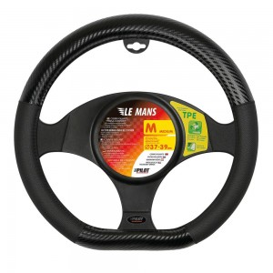 Steering wheel cover LeMans Ø37/39 cm, black, leather