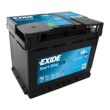 Batteri Exide EFB 60Ah 640A 242x175x190 - +