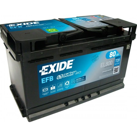 Batteri Exide EFB 80Ah 720A 315x175x190 - +