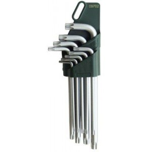 9-piece torx wrench set with hole T10 - T50