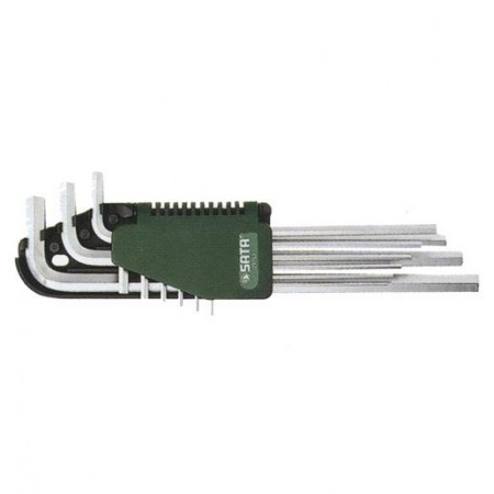 Extra long 9-piece hex key set with handle