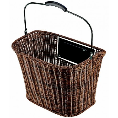 Handlebar basket, braided, brown
