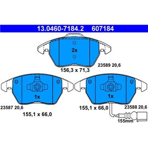 13.0460-7184.2 Bromsbeläggssats, skivbroms ATE - Top1autovaruosad