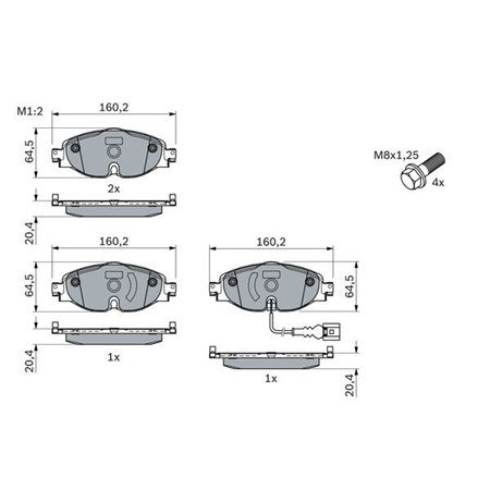 0 986 494 660 Brake Pad Set, disc brake BOSCH