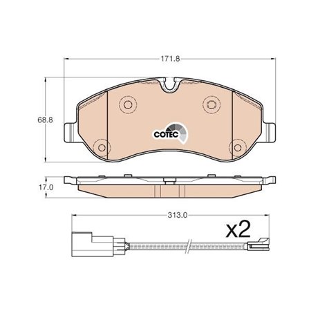 GDB1967 Brake Pad Set, disc brake TRW