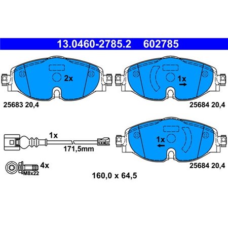 13.0460-2785.2 Brake Pad Set, disc brake ATE