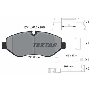 2919202 TEXTAR Piduriklotside komplekt, ketaspidur     