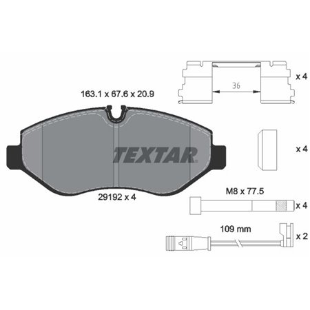 2919202 Jarrupalasarja, levyjarru TEXTAR