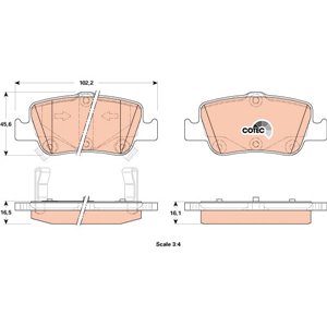 GDB3480 Piduriklotsi komplekt,ketaspidur TRW - Top1autovaruosad