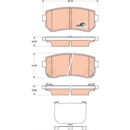 GDB3474 Brake Pad Set, disc brake TRW