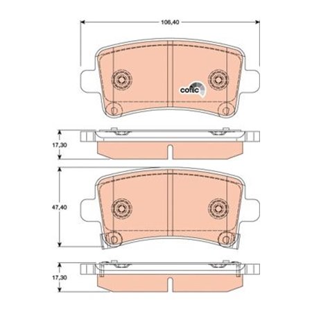 GDB1784 Brake Pad Set, disc brake TRW