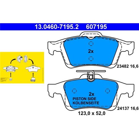 13.0460-7195.2 Brake Pad Set, disc brake ATE