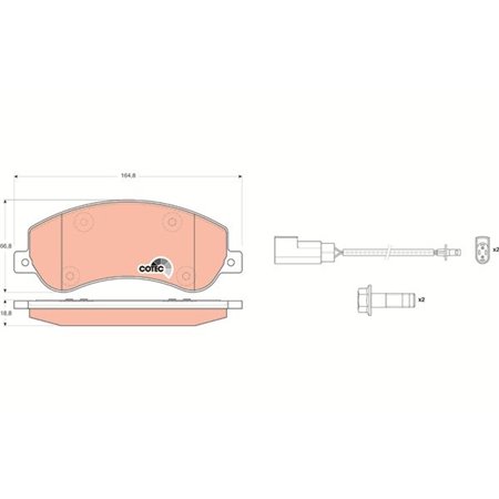 GDB1724 Piduriklotsi komplekt,ketaspidur TRW