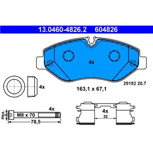 13.0460-4826.2 Комплект тормозных колодок, дисковый тормоз ATE - Top1autovaruosad