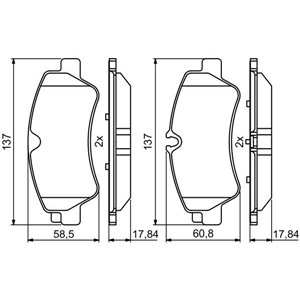 0 986 494 796 BOSCH Piduriklotside komplekt, ketaspidur     