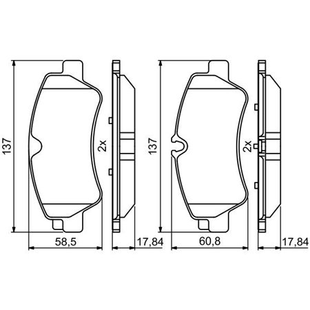 0 986 494 796 Комплект тормозных колодок, дисковый тормоз BOSCH