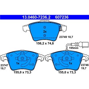 13.0460-7236.2 Brake Pad Set, disc brake ATE - Top1autovaruosad