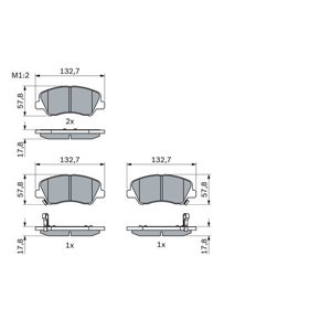 0 986 494 563 BOSCH Piduriklotside komplekt, ketaspidur     