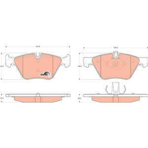 GDB1559 Комплект тормозных колодок, дисковый тормоз TRW     