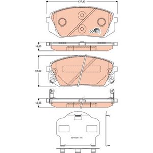 GDB3461 Piduriklotsi komplekt,ketaspidur TRW - Top1autovaruosad