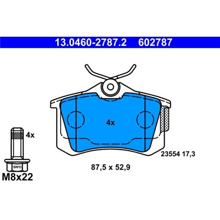 13.0460-2787.2 Brake Pad Set, disc brake ATE