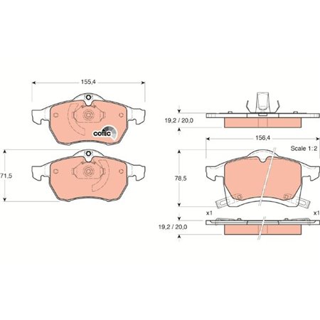 GDB1350 Brake Pad Set, disc brake TRW