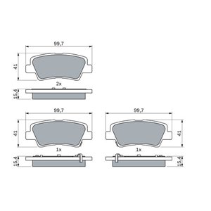 0 986 494 557 BOSCH Piduriklotside komplekt, ketaspidur     