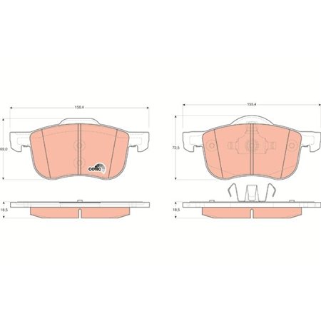 GDB1388 Brake Pad Set, disc brake TRW