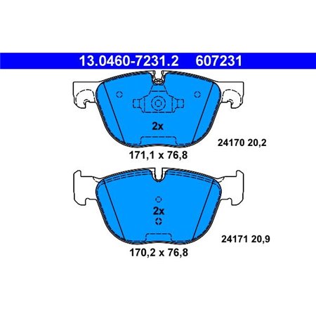 13.0460-7231.2 Комплект тормозных колодок, дисковый тормоз ATE