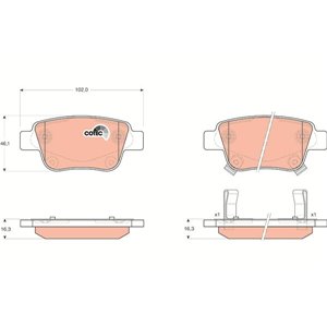 GDB3337 TRW Piduriklotside komplekt, ketaspidur     