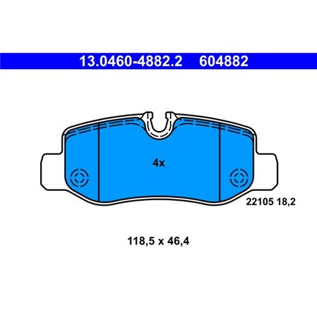 13.0460-4882.2 Brake Pad Set, disc brake ATE