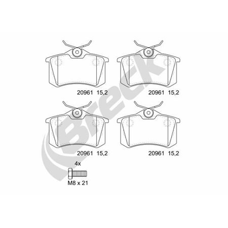 20961 00 704 00 Piduriklotsi komplekt,ketaspidur BRECK