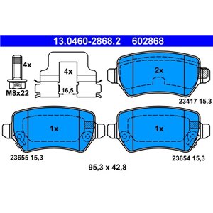 13.0460-2868.2 Brake Pad Set, disc brake ATE - Top1autovaruosad