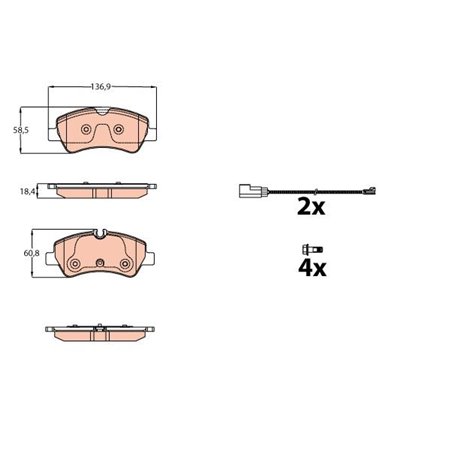 GDB2161 Brake Pad Set, disc brake TRW